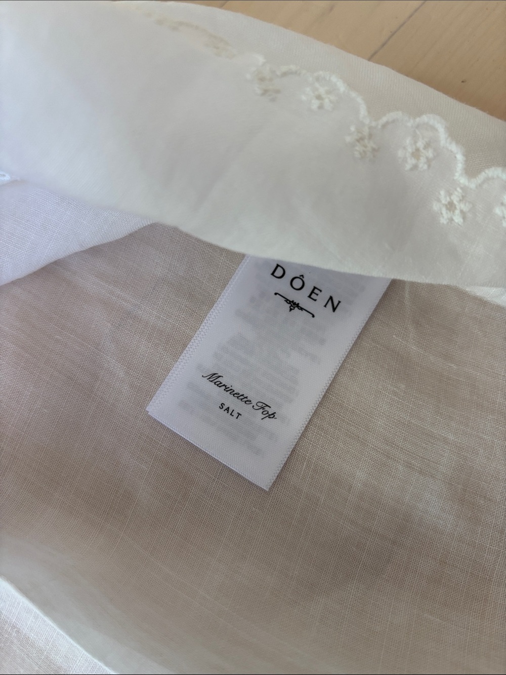 Doen Marinette in Salt White Lace-Trim Peasant Blouse - Picture 6 of 7
